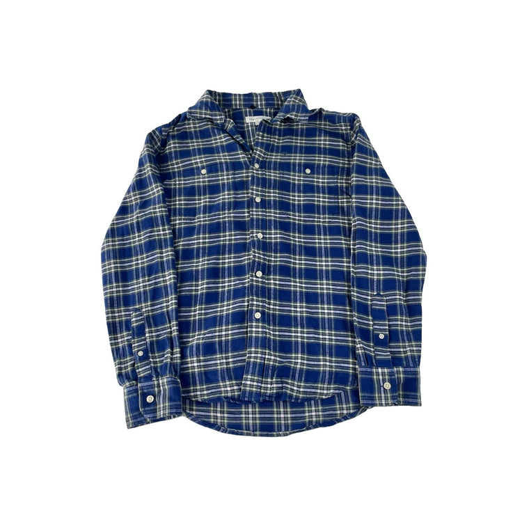 Mens Aeropostale Blue & White Plaid Button Up Shirt Size Small