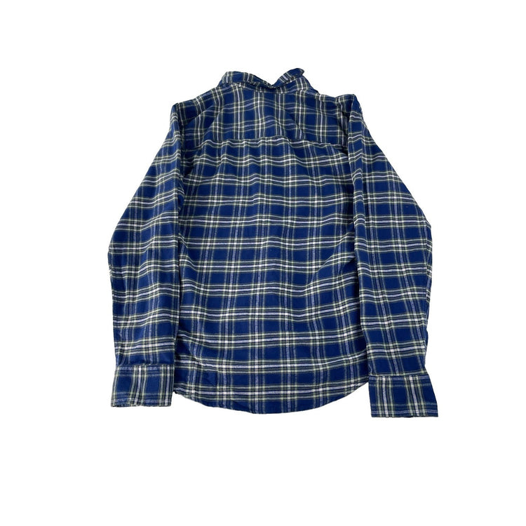 Mens Aeropostale Blue & White Plaid Button Up Shirt Size Small