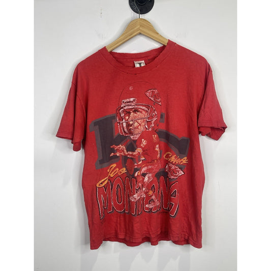 Men’s Vintage Joe Montana Kansas City Chiefs Caricature 90’s T Shirt Sz L