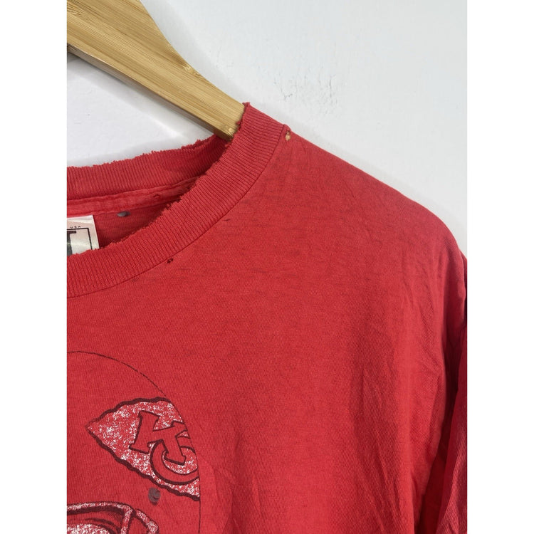 Men’s Vintage Joe Montana Kansas City Chiefs Caricature 90’s T Shirt Sz L