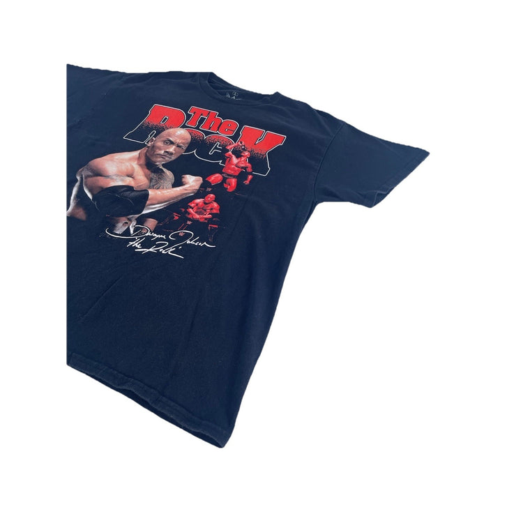 Mens Offical WWE The Rock Graphic Black Tee Size L