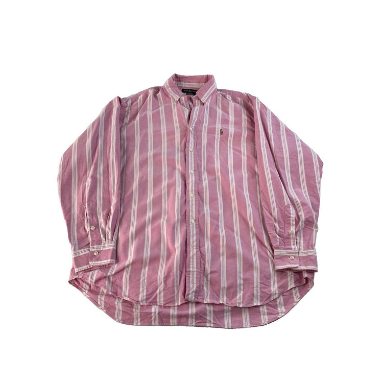 Men Vintage Ralph Lauren Blaire Striped Button Down Shirt Size XL