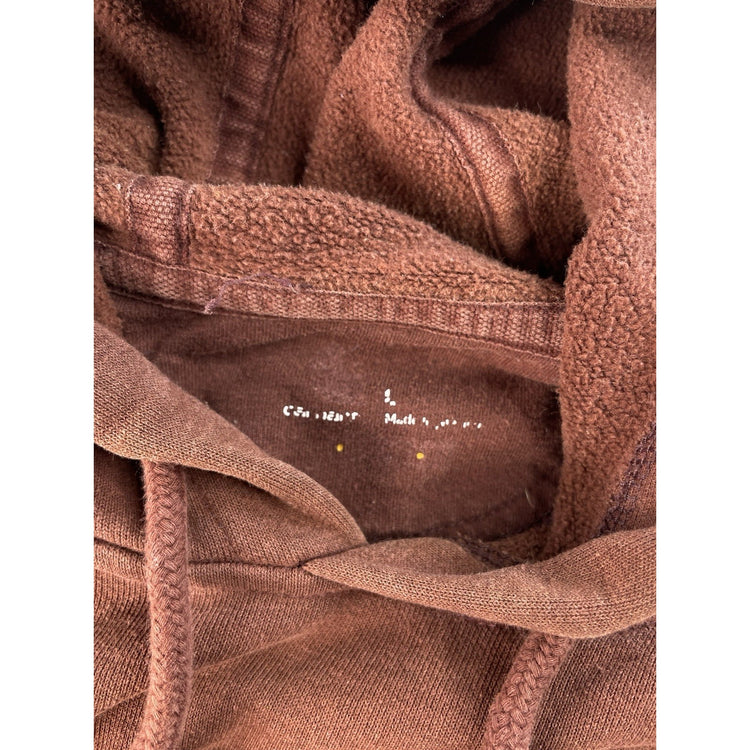 Men's Carhartt Pullover Hoodie Brown With Sleeve Logo Size L