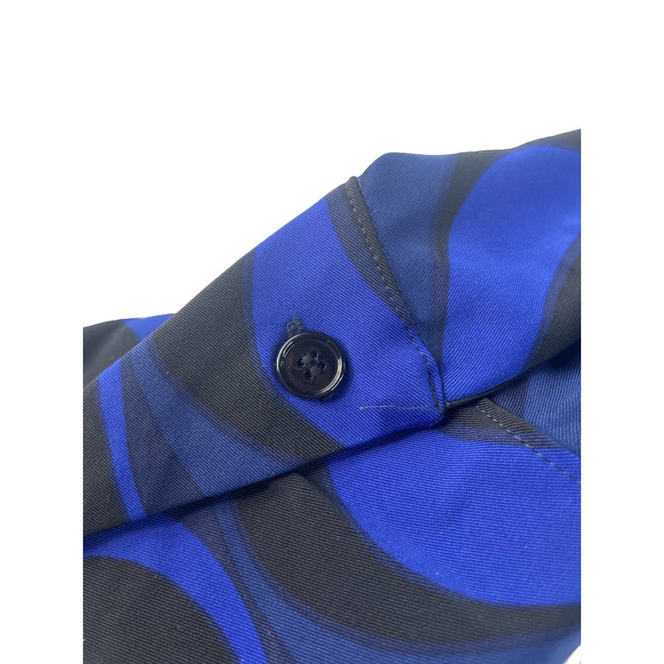 Womens Zara Blue & Black Swirl Pattern Blouse Size XS