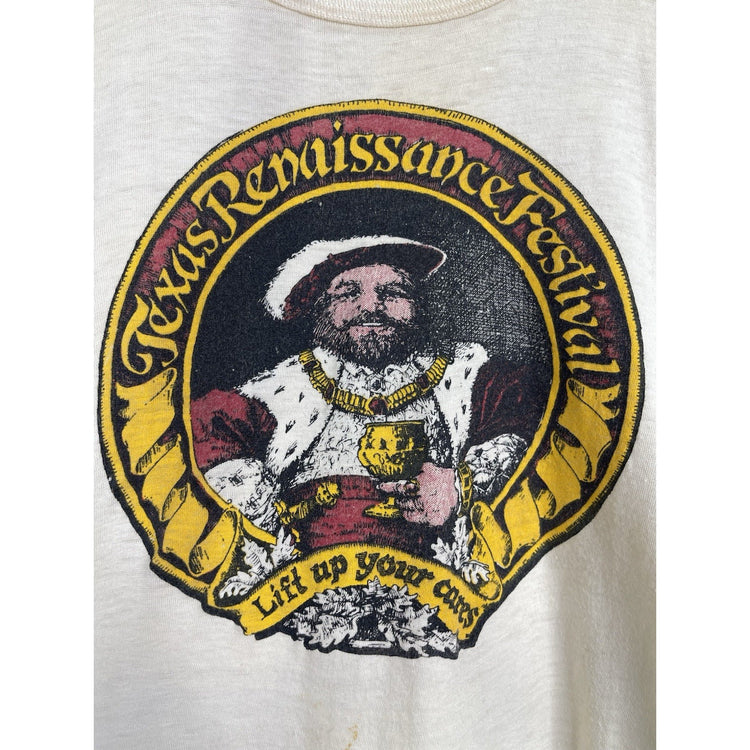 Men’s Vintage 1970’s Texas Renaissance Festival T-Shirt Sz Large King Arthur