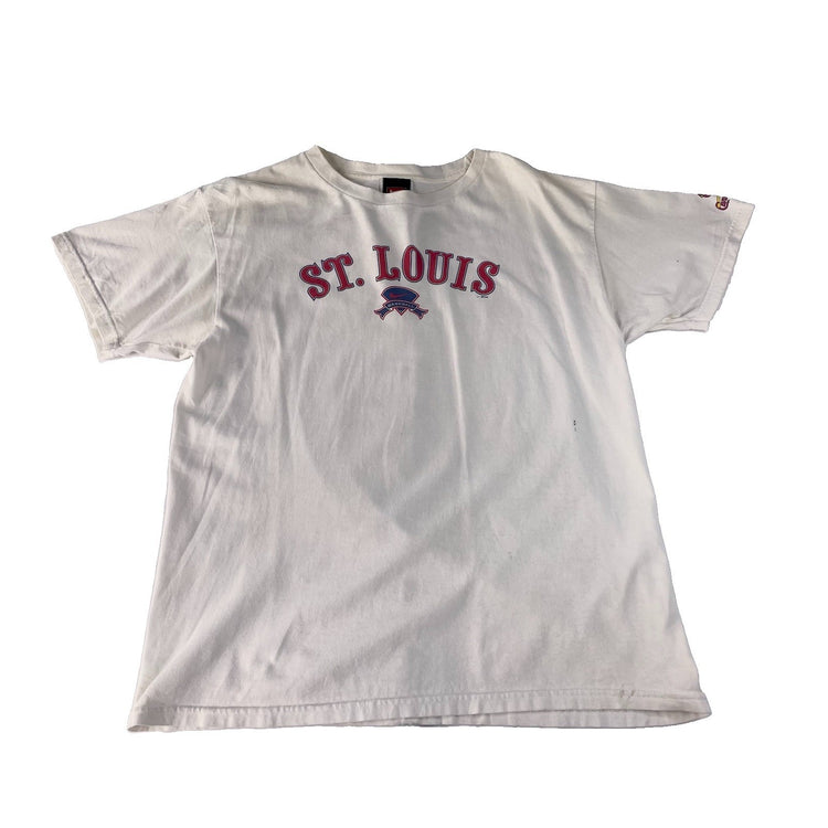 Kids Vintage Nike Team White St Louis Baseball Swoosh Graphic T Shirt SIZE XL