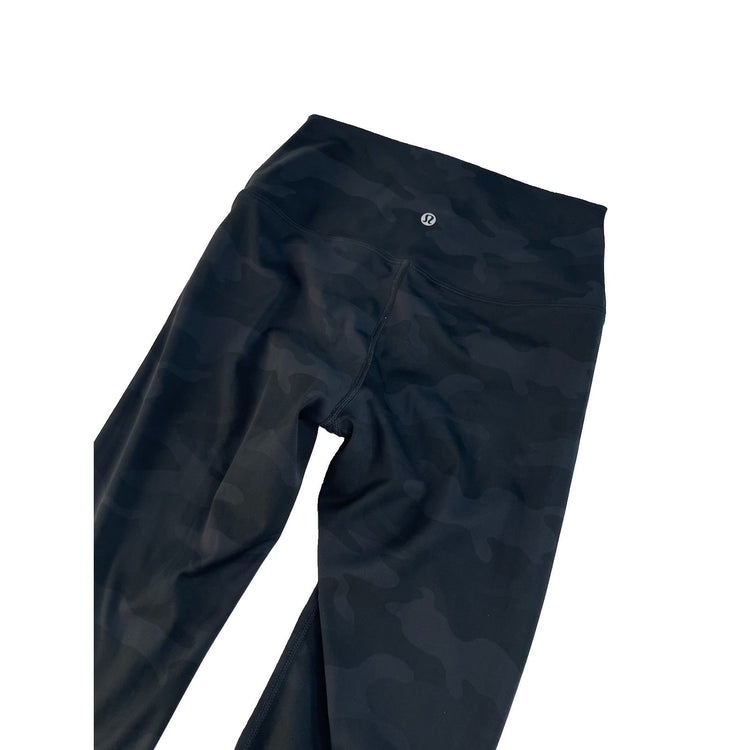 Womens Lululemon Black Camo Print High-Rise Ankle Leggings Size 6