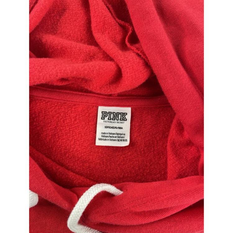 Womens Victoria’s Secret PINK Red & Black Hooded Sweater Size Small