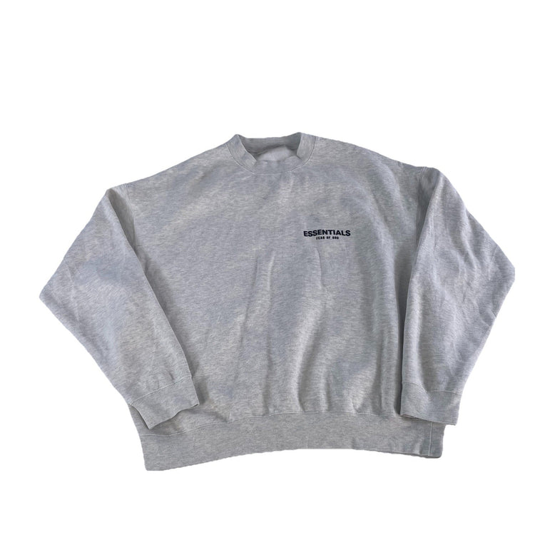 Mens Essentials Fear Of God Light Gray Crewneck Sweatshirt Size L