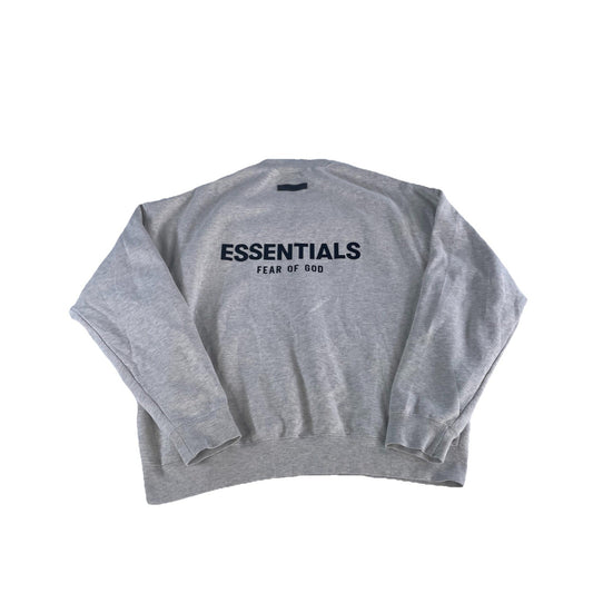 Mens Essentials Fear Of God Light Gray Crewneck Sweatshirt Size L