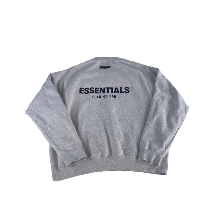 Mens Essentials Fear Of God Light Gray Crewneck Sweatshirt Size L