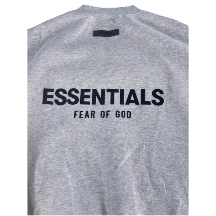 Mens Essentials Fear Of God Light Gray Crewneck Sweatshirt Size L