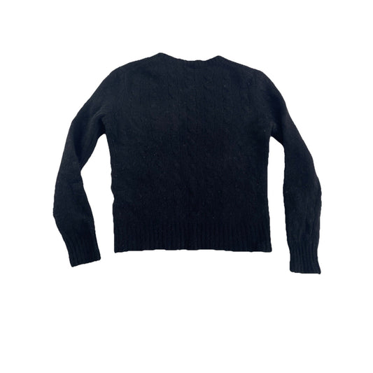Womens Polo Ralph Lauren Size Medium Black Wool-cashmere Polo Sweater