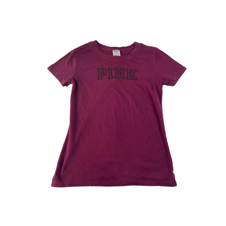 Women’s PINK Victorias Secret Maroon T Shirt Size XS