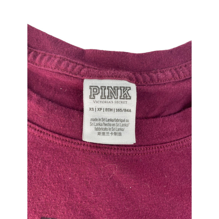 Women’s PINK Victorias Secret Maroon T Shirt Size XS