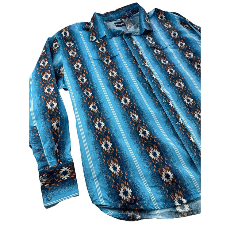 Mens Vintage Wrangler Retro-Style Long-Sleeve Western SnapDown Shirt Size 3xl