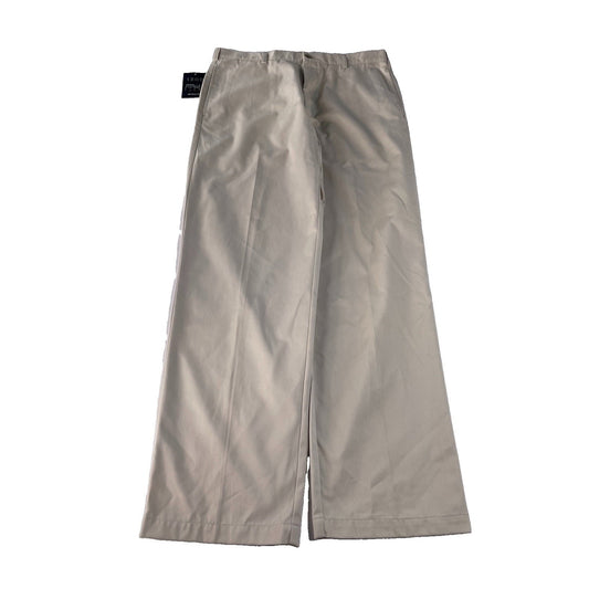 Mens Izod Performance NWT Khaki Tan Metrix Fit Flat Front Chino Pants SIZE 36x3