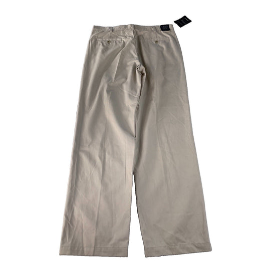 Mens Izod Performance NWT Khaki Tan Metrix Fit Flat Front Chino Pants SIZE 36x3