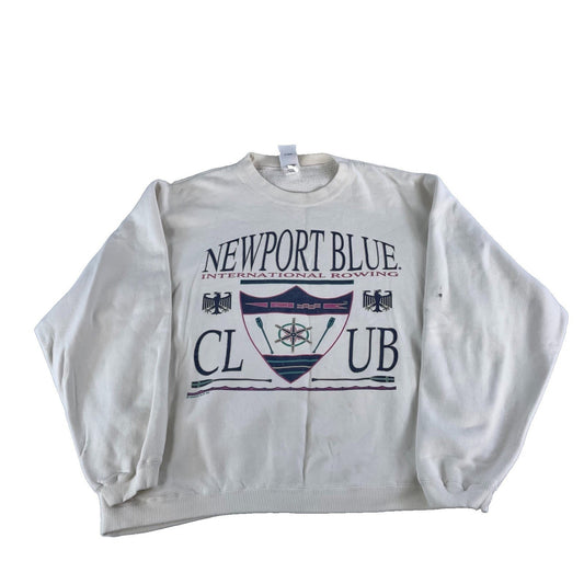 Mens Vintage Newport Blue International Rowing Club Sweatshirt Size XL