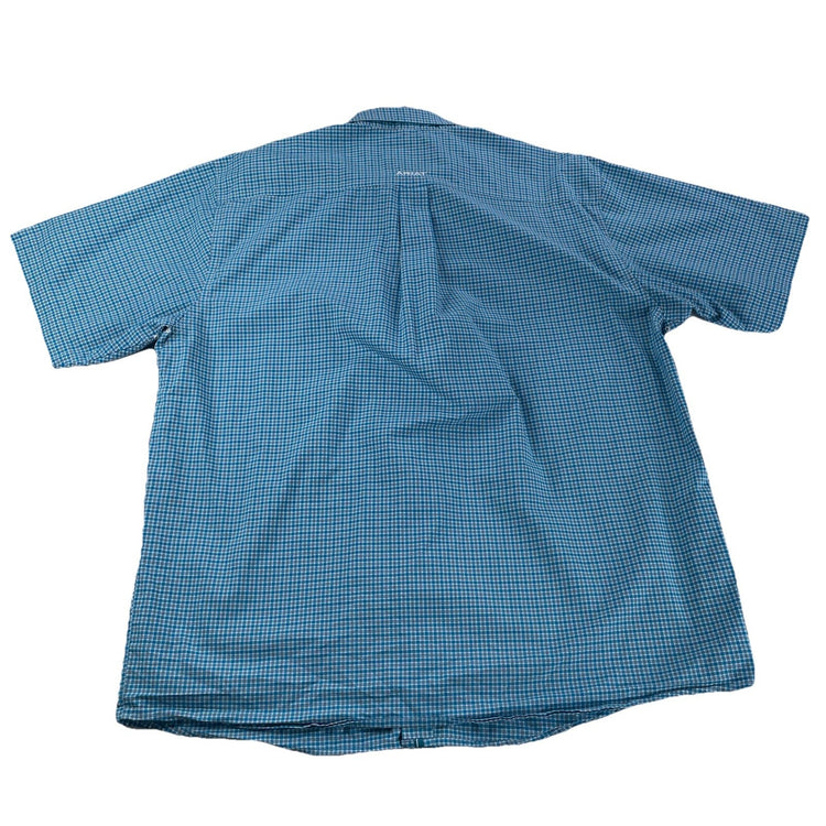 Mens Ariat Pro Series |Stretch|Teal Plaid Pattern Button Up Tee Size Xl
