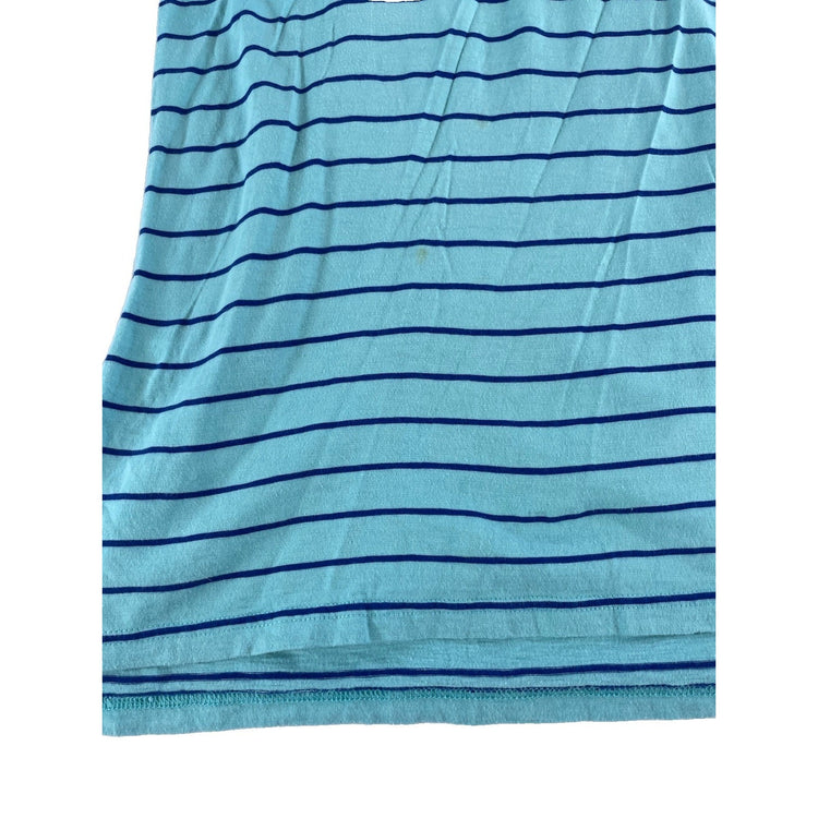 Womens American Eagle Outfitters Slim Fit Striped Polo Shirt Size XS Light Blue