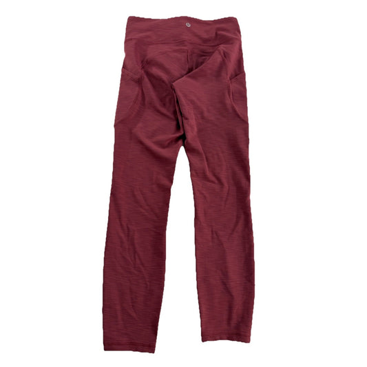 Lululemon Heatherd Maroon Leggings with Pockets Size 6