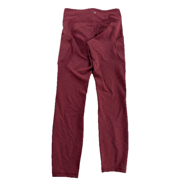 Lululemon Heatherd Maroon Leggings with Pockets Size 6