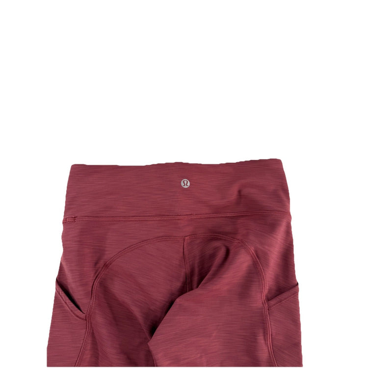 Lululemon Heatherd Maroon Leggings with Pockets Size 6