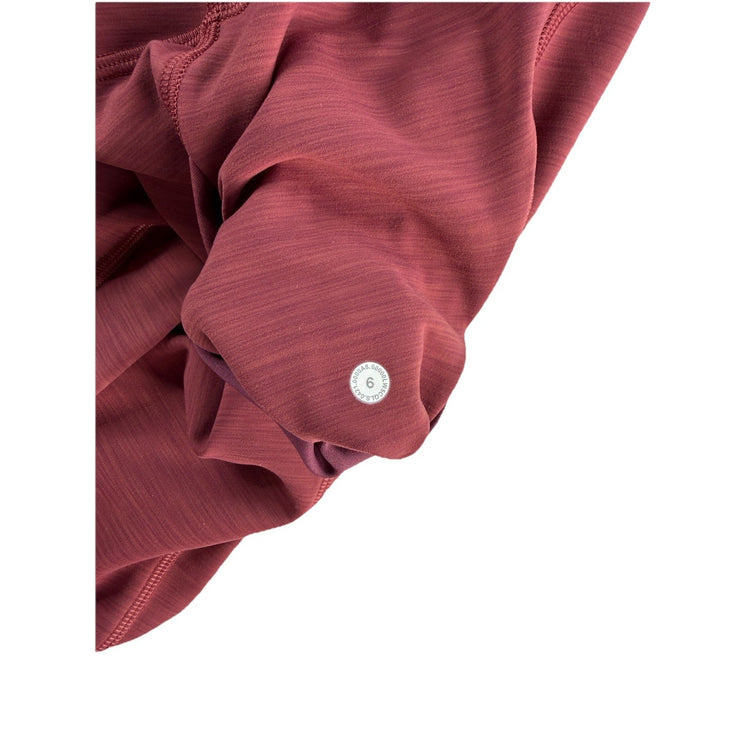 Lululemon Heatherd Maroon Leggings with Pockets Size 6