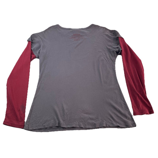 Women’s Harley Davidson Red&Gray Longsleeve Shirt Size XL