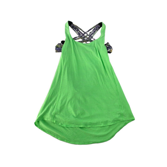 Women's Lululemon Athletic Layered Tank Top Neon Green Multi-Strap Back Size 12