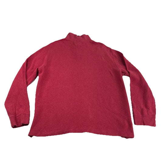 Mens Polo Ralph Lauren Size XL Red Quarter Zip Sweater With Navy Blue Pony Logo