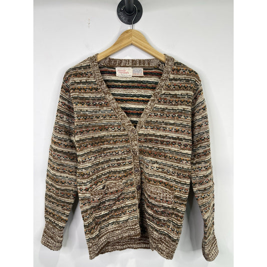 Womens Vintage Classic Casuals Button Up Sweatshirt Sz Large