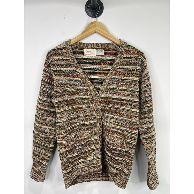 Womens Vintage Classic Casuals Button Up Sweatshirt Sz Large