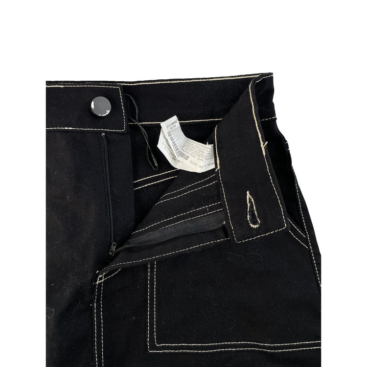 Womens Zara Black Contrast Stitch Mini Skirt Size S