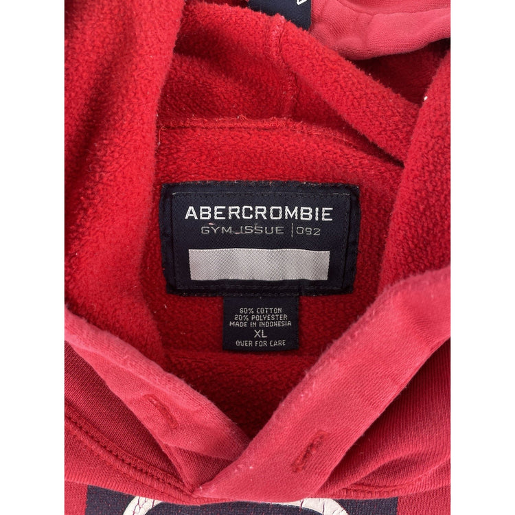 Mens Vintage Distressed Abercrombie  & Fitch  Red Gym Issue 092 Hoodie Size Xl