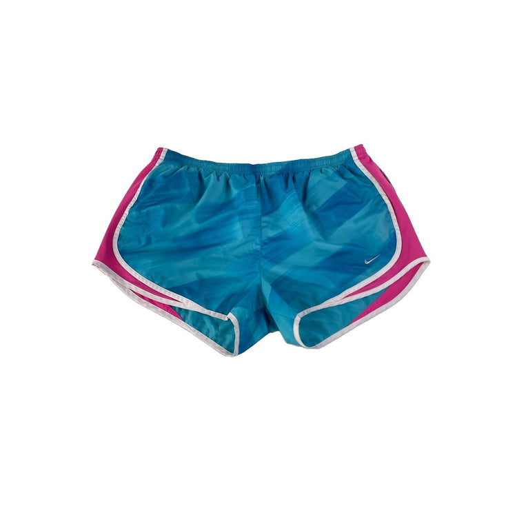Nike Dri-FIT Women's Blue Abstract Pattern Athletic Running Shorts, Size XL