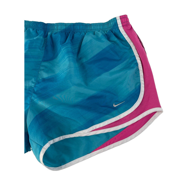 Nike Dri-FIT Women's Blue Abstract Pattern Athletic Running Shorts, Size XL