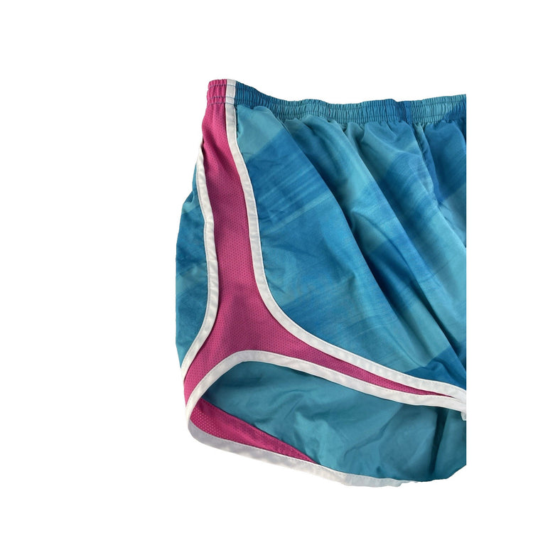 Nike Dri-FIT Women's Blue Abstract Pattern Athletic Running Shorts, Size XL