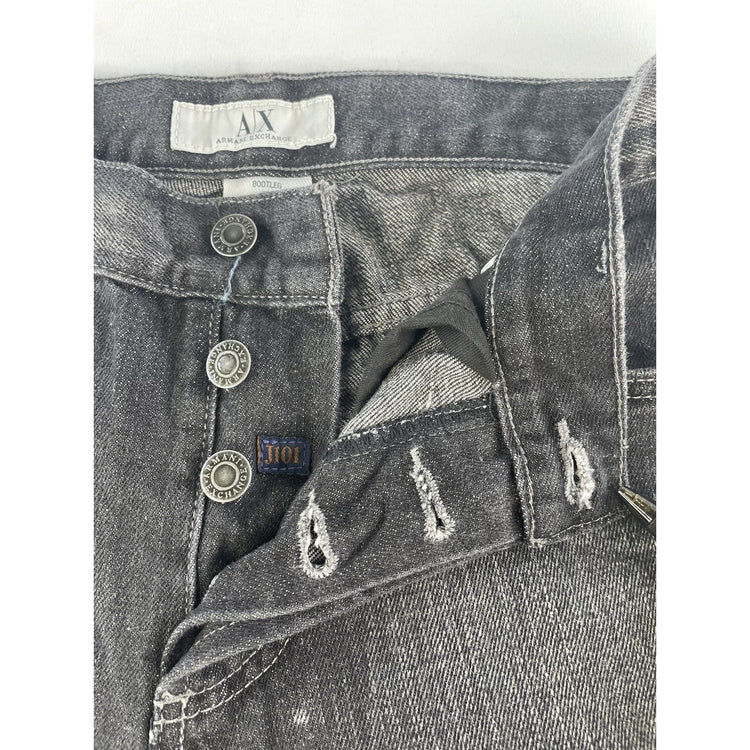 Mens Armani Exchange J101 Black Boot Cut Jeans Size 31X30