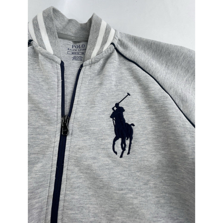 Boys 2010 Polo ralph Lauren Size M Gray Crewneck Sweatshirt Zip Up