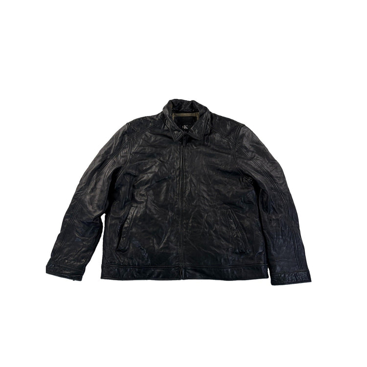 Men’s Calvin Klein Genuine Leather Coat Size XL