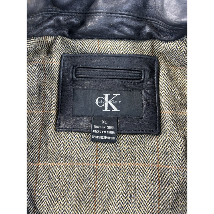 Men’s Calvin Klein Genuine Leather Coat Size XL