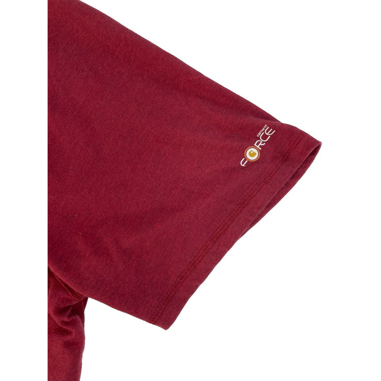 Mens Carhartt Force Relaxed Fit Red/Maroon Pocket T-Shirt Size XL