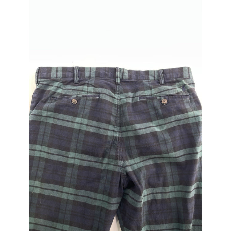 Polo Ralph Lauren Pants Mens 36 X 32 Stretch Slim Fit Green Blue Tartan Plaid