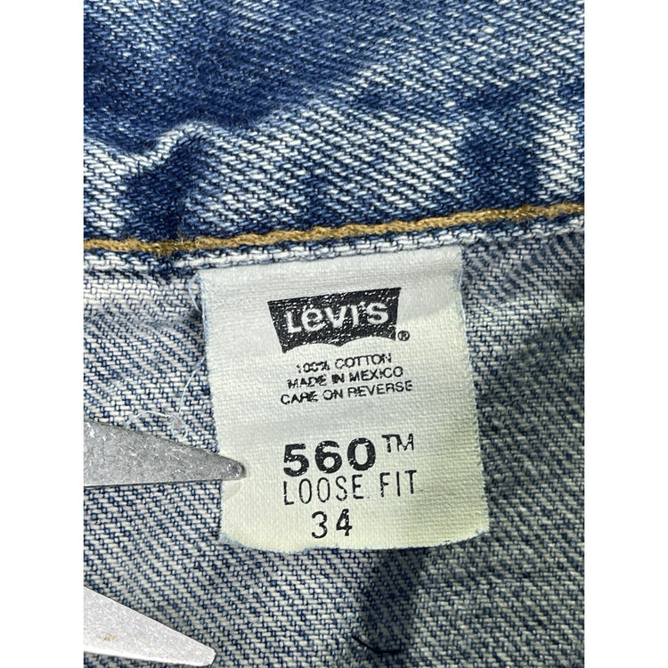 Men’s Vintage Levi’s 550 Blue Denim Jean Shorts Sz 34 Loose Fit