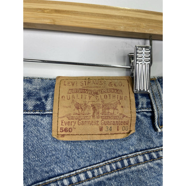 Men’s Vintage Levi’s 550 Blue Denim Jean Shorts Sz 34 Loose Fit