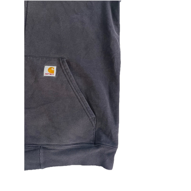 Mens Vintage Carhartt Faded Gray Full Zip Hooded Jacket Street wear Size L