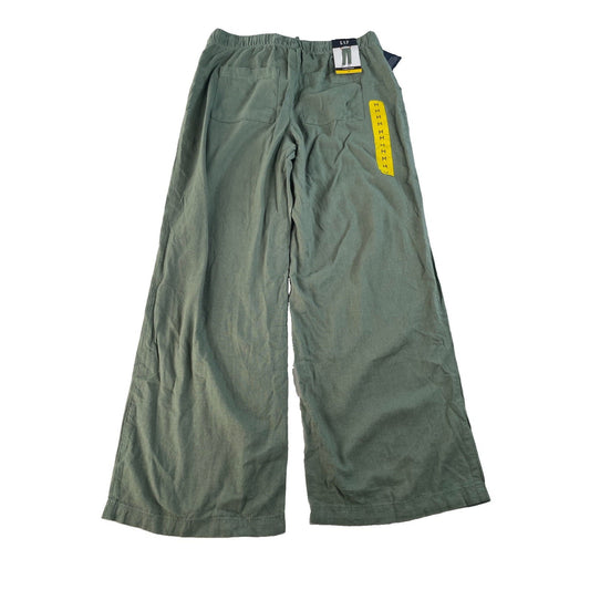 Mens GAP Green Linen Blend Wide-Leg Pants Size M