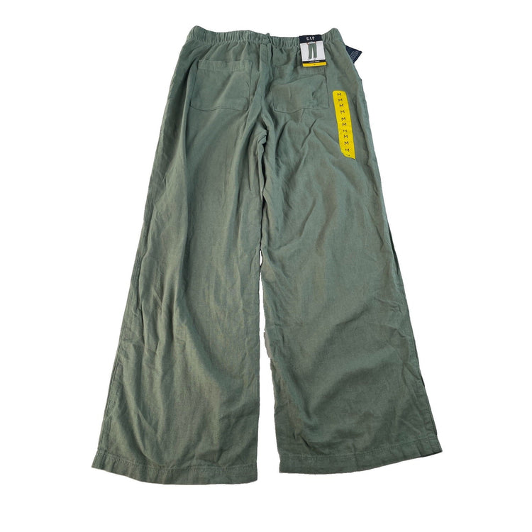 Mens GAP Green Linen Blend Wide-Leg Pants Size M